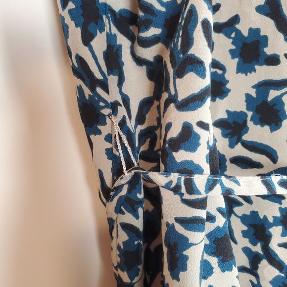 Loft Floral Shift Dress Teal Gray SP - Picture 10 of 12